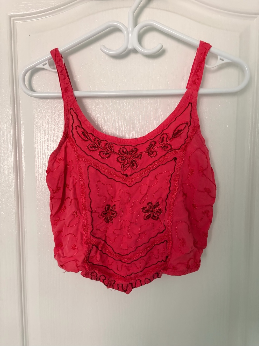 Fuscia Embroidered Tank Top